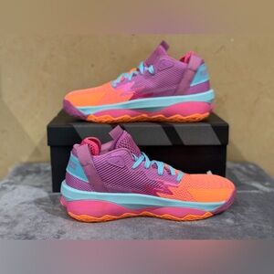 Adidas Dame 8 x Chelsea Gray Point Gawd Purple/Orange/Blue Men Size 5.5